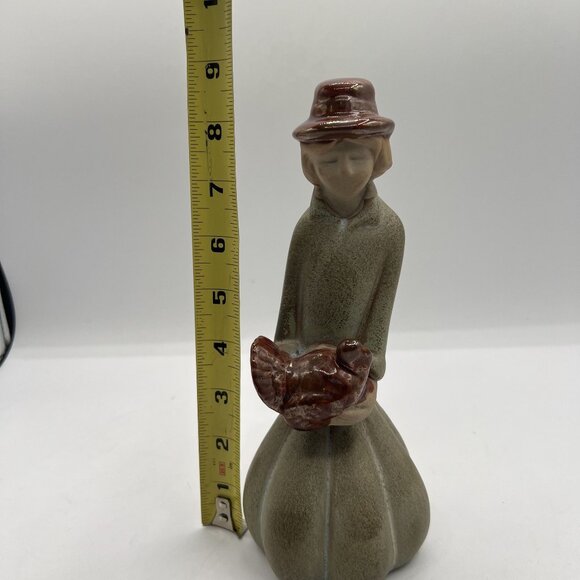 Vintage 70s Handcrafted Pottery Pilgrim Figurine Turkey Thanksgiving Centerpiece - Picture 4 of 9